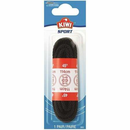 KIWI 70433 Shoelaces, Round, Black, 45 in L 64305